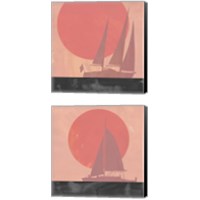 Framed 'Deep Sea Sunset 2 Piece Canvas Print Set' border=