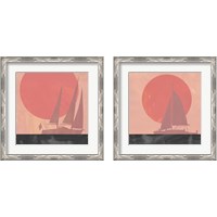 Framed 'Deep Sea Sunset 2 Piece Framed Art Print Set' border=