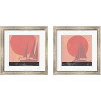 Framed 'Deep Sea Sunset 2 Piece Framed Art Print Set' border=