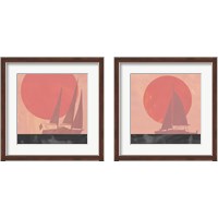 Framed 'Deep Sea Sunset 2 Piece Framed Art Print Set' border=