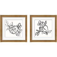 Framed 'Shell Scrawl 2 Piece Framed Art Print Set' border=