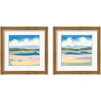 Framed 'Pastel Rolling Fields 2 Piece Framed Art Print Set' border=