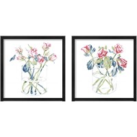 Framed Hockney Roses 2 Piece Framed Art Print Set
