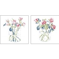 Framed Hockney Roses 2 Piece Art Print Set