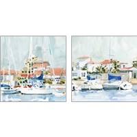 Framed Beach Town Summer 2 Piece Art Print Set