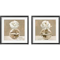 Framed 'Neutral Bud Vase 2 Piece Framed Art Print Set' border=