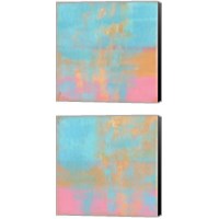 Framed 'Day Glow Pastel 2 Piece Canvas Print Set' border=