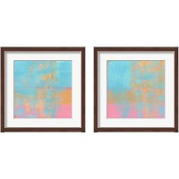 Framed 'Day Glow Pastel 2 Piece Framed Art Print Set' border=