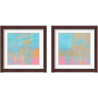 Framed 'Day Glow Pastel 2 Piece Framed Art Print Set' border=