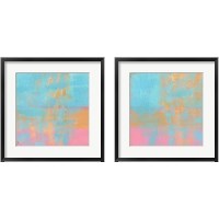 Framed 'Day Glow Pastel 2 Piece Framed Art Print Set' border=