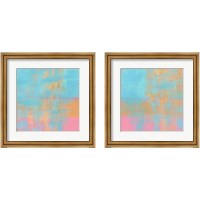 Framed 'Day Glow Pastel 2 Piece Framed Art Print Set' border=