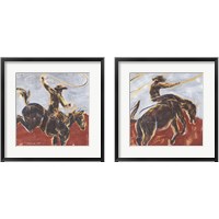 Framed 'Morning Roundup 2 Piece Framed Art Print Set' border=