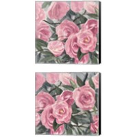 Framed Watercolor Roses 2 Piece Canvas Print Set