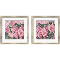 Framed 'Watercolor Roses 2 Piece Framed Art Print Set' border=