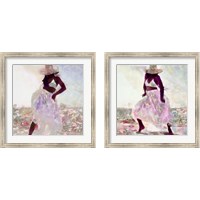 Framed 'Her Colorful Dance 2 Piece Framed Art Print Set' border=