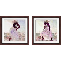 Framed 'Her Colorful Dance 2 Piece Framed Art Print Set' border=