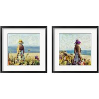 Framed 'Morning Meadow Stroll 2 Piece Framed Art Print Set' border=