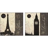 Framed 'City Moon 2 Piece Art Print Set' border=
