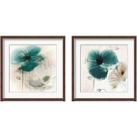 Framed 'Teal Poppies 2 Piece Framed Art Print Set' border=