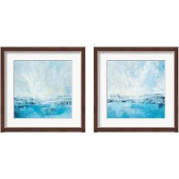 Framed Coastal View Aqua 2 Piece Framed Art Print Set