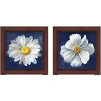 Framed 'Boldest Bloom Dark Blue 2 Piece Framed Art Print Set' border=