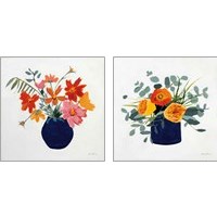 Framed 'Simplicity Bouquet 2 Piece Art Print Set' border=
