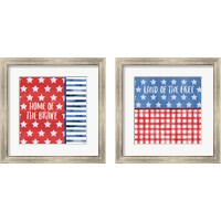 Framed 'Americana Style 2 Piece Framed Art Print Set' border=