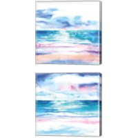 Framed 'Turquoise Sea 2 Piece Canvas Print Set' border=