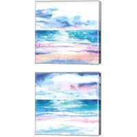 Framed 'Turquoise Sea 2 Piece Canvas Print Set' border=