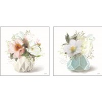 Framed Flowers in a Vase 2 Piece Art Print Set