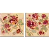 Framed 'Gilded Loose Floral 2 Piece Art Print Set' border=