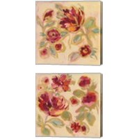 Framed Gilded Loose Floral 2 Piece Canvas Print Set