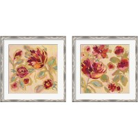 Framed 'Gilded Loose Floral 2 Piece Framed Art Print Set' border=