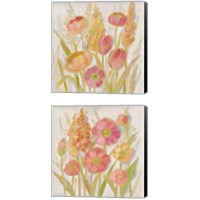 Framed 'Opalescent Floral 2 Piece Canvas Print Set' border=