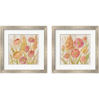 Framed 'Opalescent Floral 2 Piece Framed Art Print Set' border=