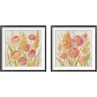 Framed Opalescent Floral 2 Piece Framed Art Print Set