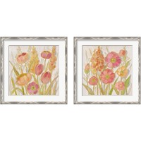 Framed 'Opalescent Floral 2 Piece Framed Art Print Set' border=