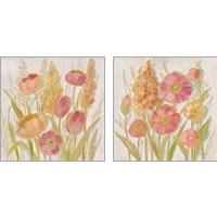 Framed Opalescent Floral 2 Piece Art Print Set