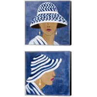 Framed Lady with Hat 2 Piece Canvas Print Set