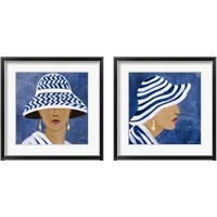 Framed 'Lady with Hat 2 Piece Framed Art Print Set' border=
