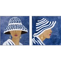 Framed 'Lady with Hat 2 Piece Art Print Set' border=