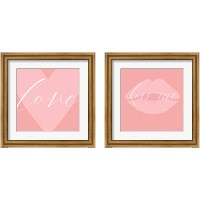 Framed 'Love & Kiss Me 2 Piece Framed Art Print Set' border=