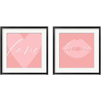 Framed 'Love & Kiss Me 2 Piece Framed Art Print Set' border=