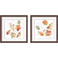 Framed 'Falling Leaves 2 Piece Framed Art Print Set' border=