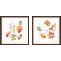 Framed 'Falling Leaves 2 Piece Framed Art Print Set' border=