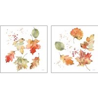 Framed 'Falling Leaves 2 Piece Art Print Set' border=