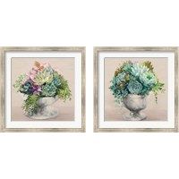 Framed 'Festive Succulents Blush 2 Piece Framed Art Print Set' border=