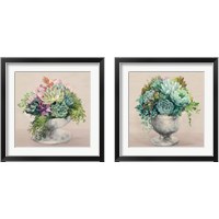 Framed 'Festive Succulents Blush 2 Piece Framed Art Print Set' border=