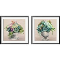 Framed 'Festive Succulents Blush 2 Piece Framed Art Print Set' border=