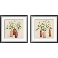 Framed 'Natural Bouquet 2 Piece Framed Art Print Set' border=